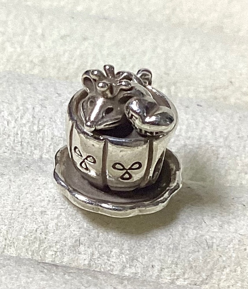 Retired Pandora Enchanted Faity Tale Mouse Be Tea Cup Silver Charm VGC s925 ALE
