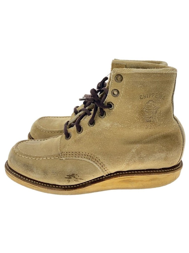 Chippewa Lace-Up Boots/Us6/Beg/Suede/90216 858