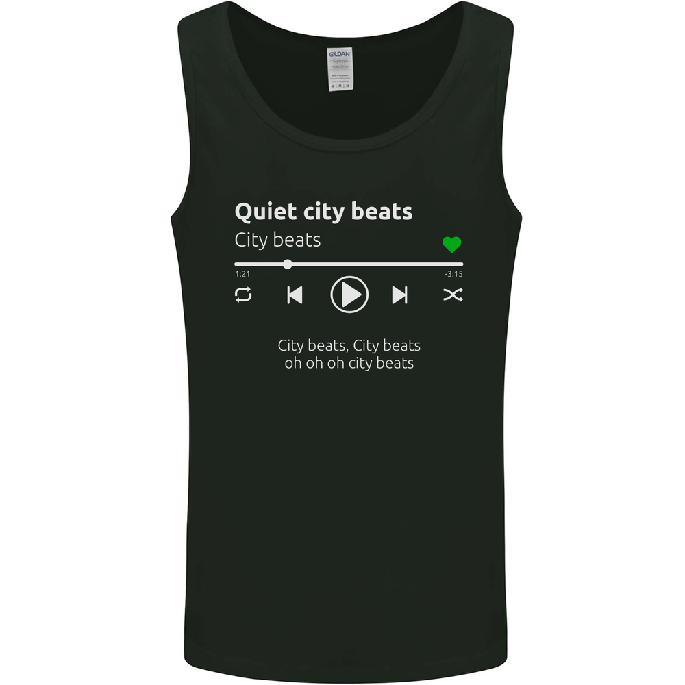 City Beats Music MP3 Player Mens Vest Tank Top