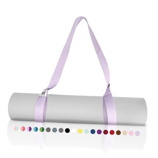 Yoga Mat Strap in 17 Lilac Purple - 2 Sizes (Mat Not Included) - Extra 64 Inch Length