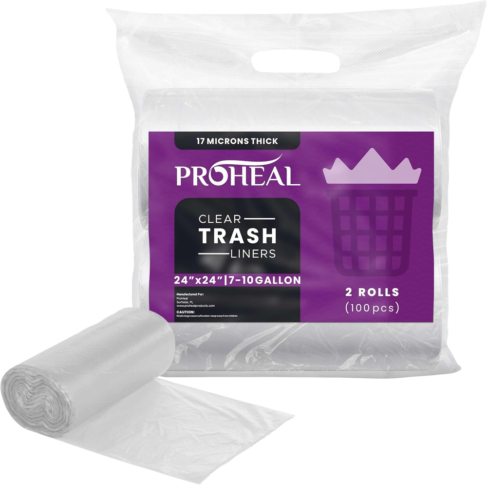 7-10 Gallon Trash Can Liners, 100 Count – Small-Medium Garbage Bags for Bedrooms