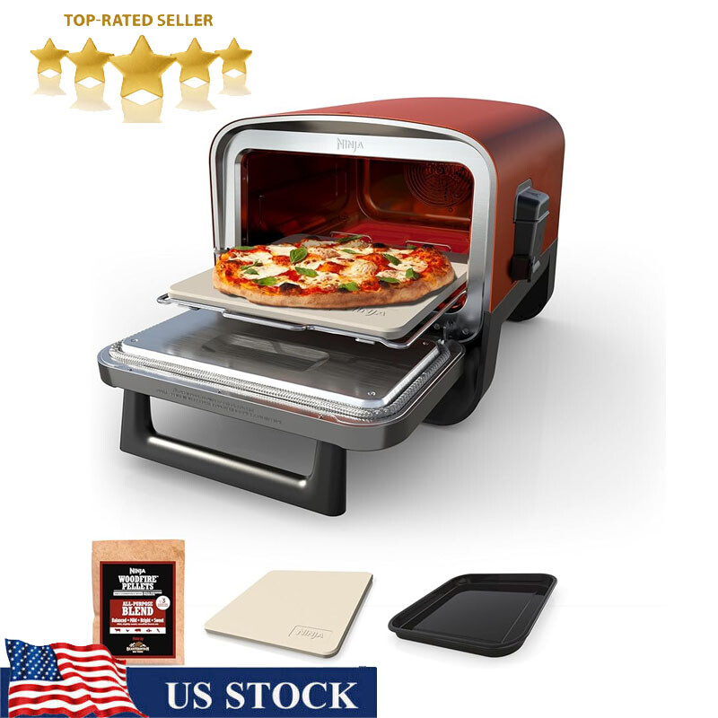 8-in-1 Outdoor Pizza Oven 5 Pizza Settings BBQ Smoker Wood Pellets Pizza Stone