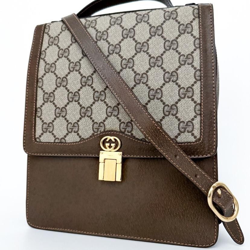 Gucci Vintage Brown 2-Way Shoulder Bag Crossbody