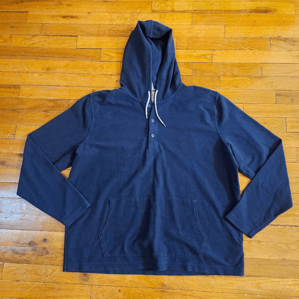 Brooks Brothers Red Fleece Men's Blue Hoodie Size XL Cotton Sweatshirt