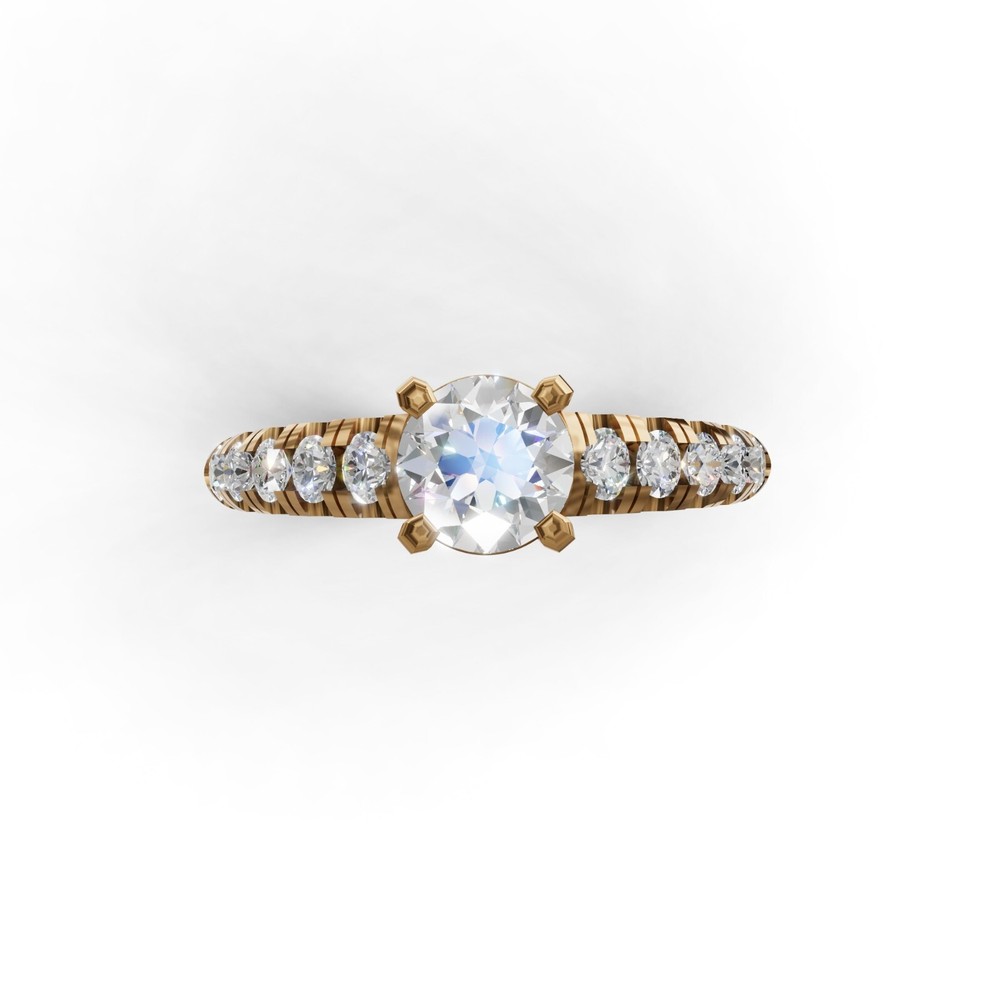 2Ct Round Cut Lab Created Diamond Wedding Women's Ring 14K Yellow Gold Plated