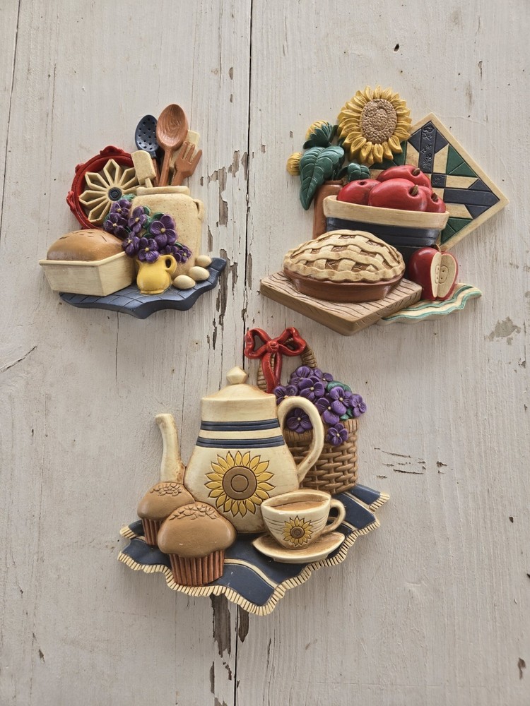 Vintage Home Interior 3373 Kitchen Wall Set of 3 Decor Pieces