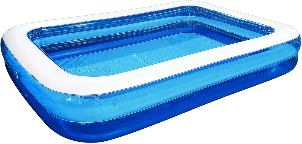 Inflatable Rectangular Kiddie Pool for Outdoor Summer Fun and Toddlers