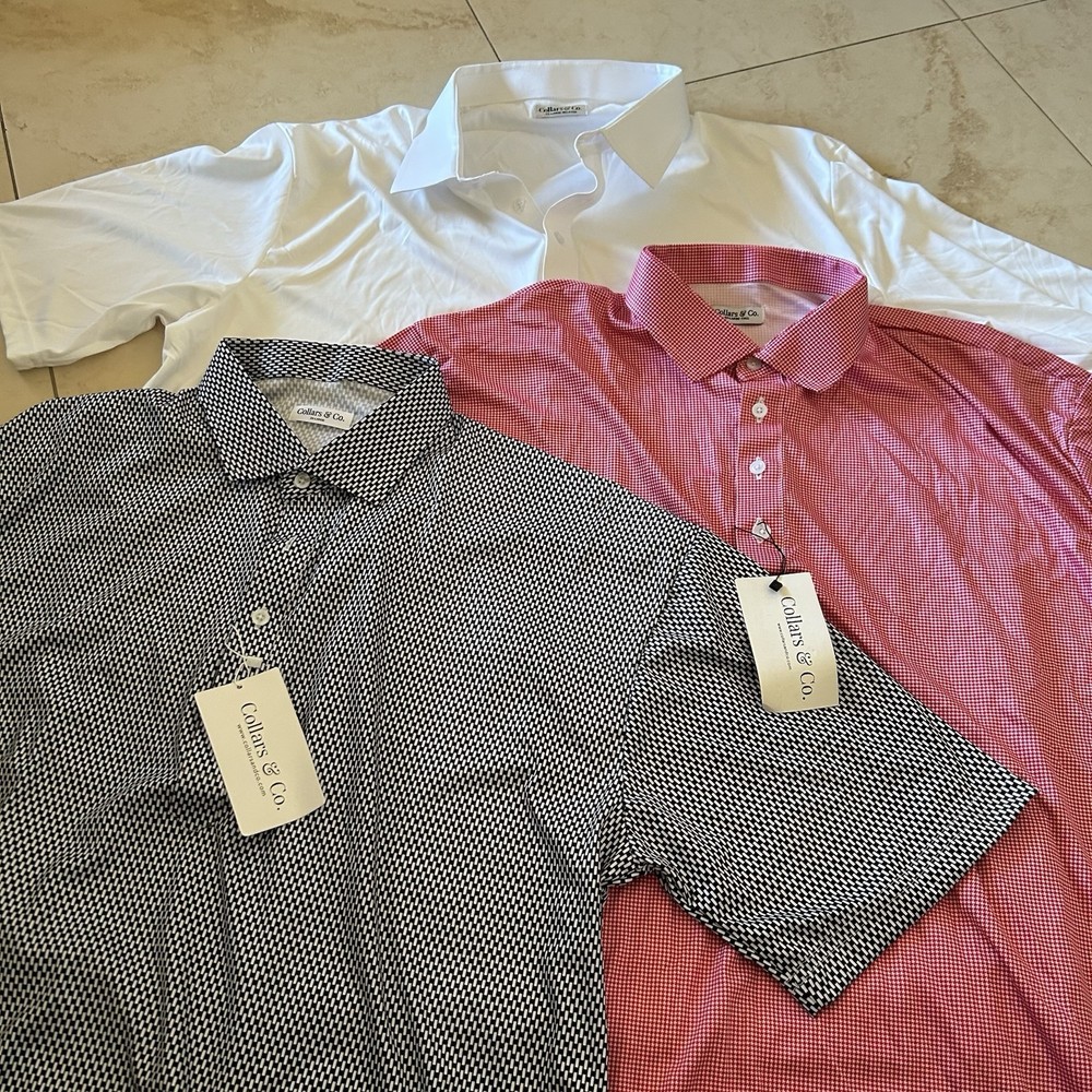 Collars & Co Shirt Mens Size 2XL XXL Lot of 3 Dress Collar Polo Button Relaxed