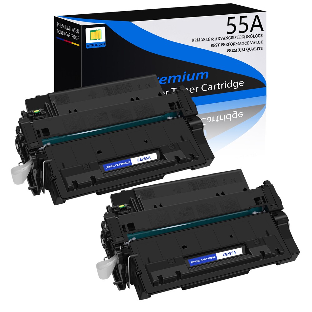 2PK CE255A Black Toner Cartridge Compatible with HP LaserJet P3016 M525dn Printers