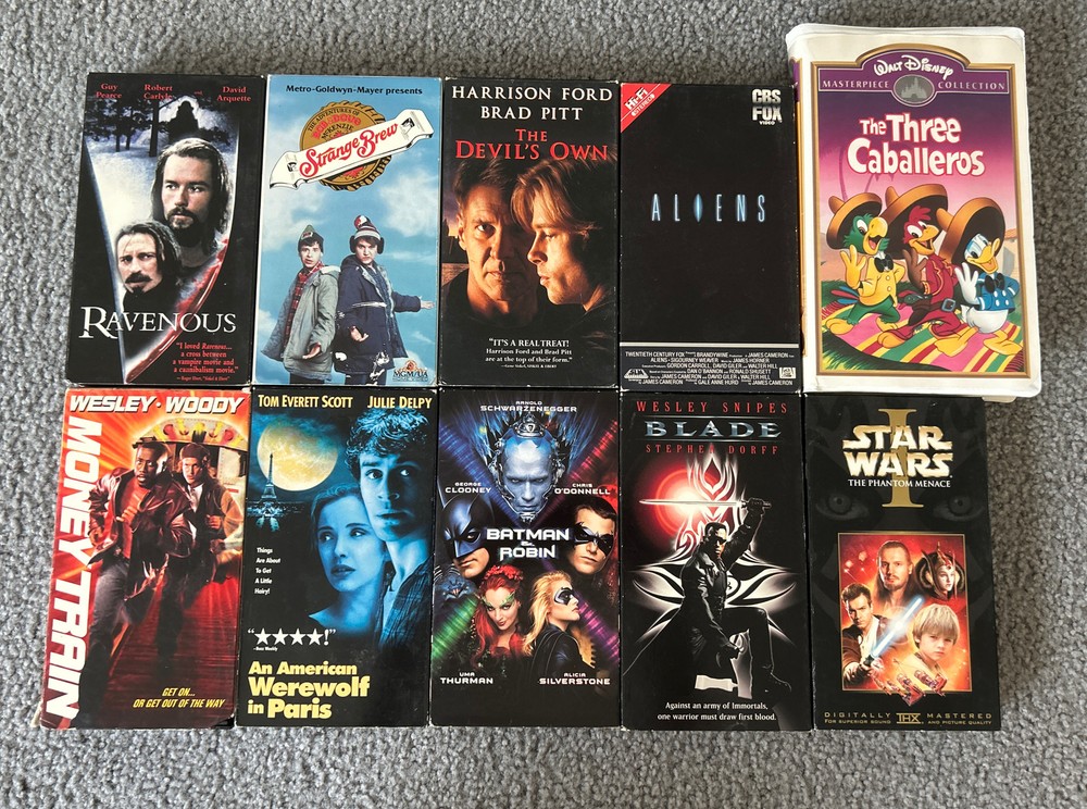 Lot of 20 VHS Action Movies Star wars Blade Spider-man Titanic Lake placid