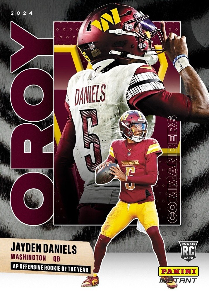 Jayden Daniels 2024 Panini Instant Offensive Rookie Of The Year White Tiger /5