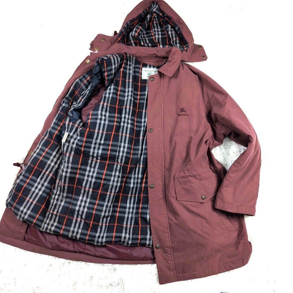 Burberrys Down Liner Filled Coat Blouson Jacket Nova Check Hood Men Size L Used
