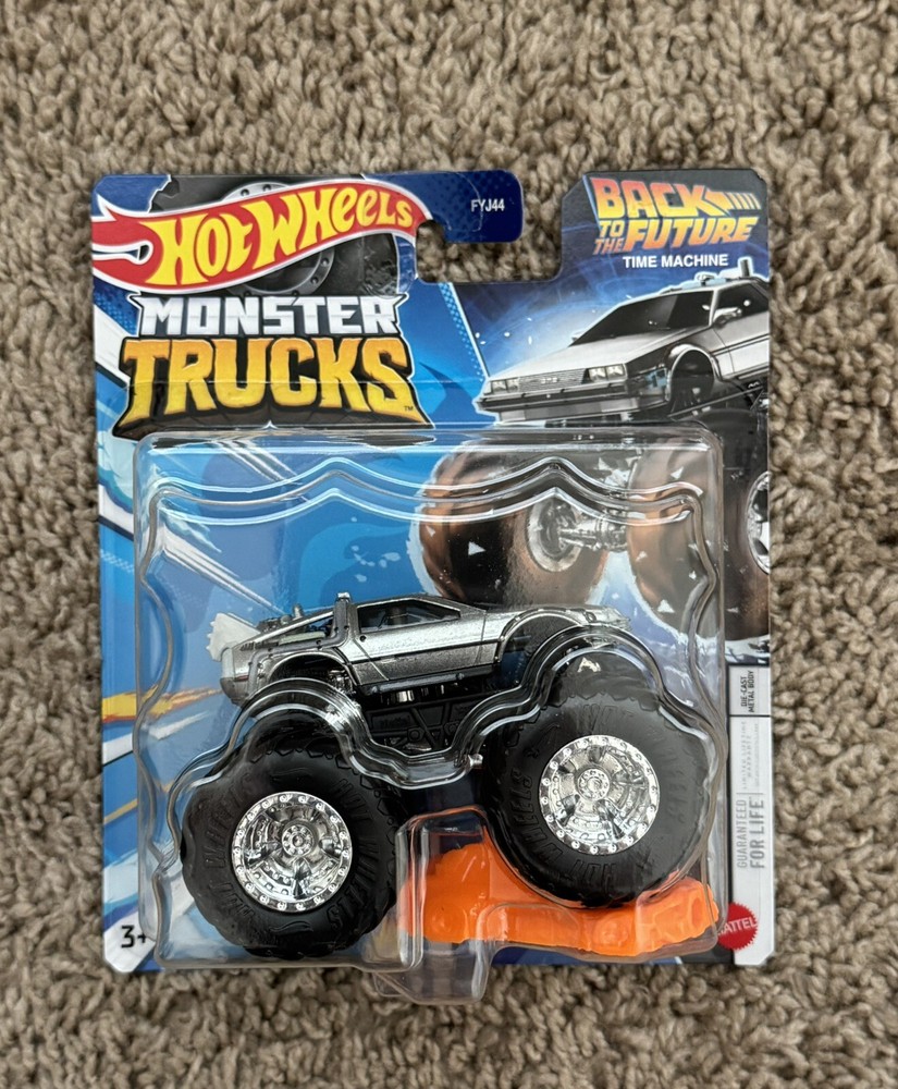 2023 HOT WHEELS MONSTER TRUCKS BACK TO THE FUTURE TIME MACHINE Mint !