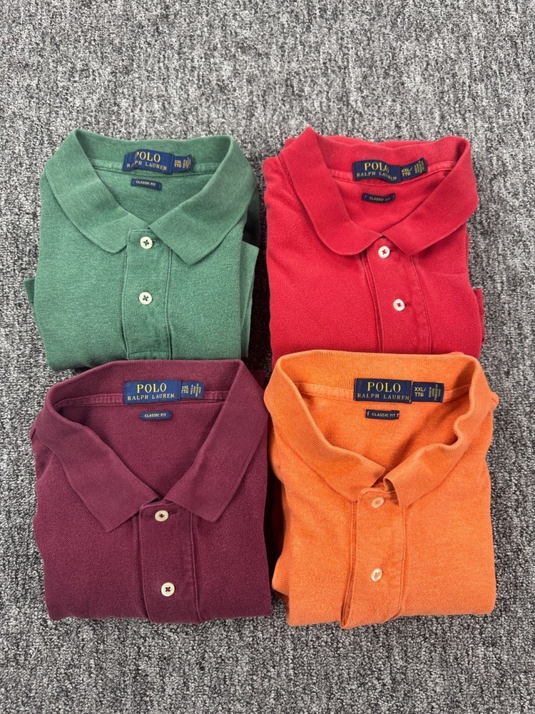 Polo Ralph Lauren Shirt Men 2XL Classic Fit Short Sleeve Rugby Golf Lot Of 4
