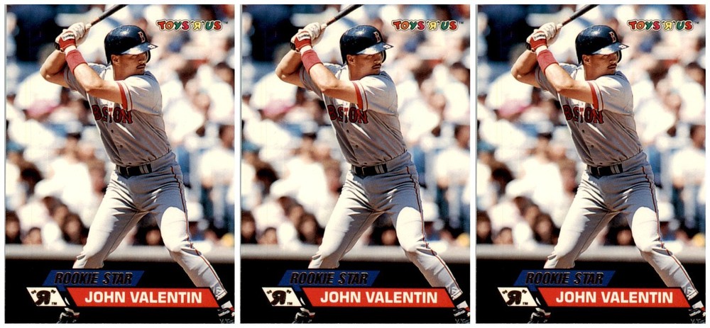 (3) 1993 Stadium Club Toys 'R' Us #10 John Valentin Boston Red Sox Card Lot