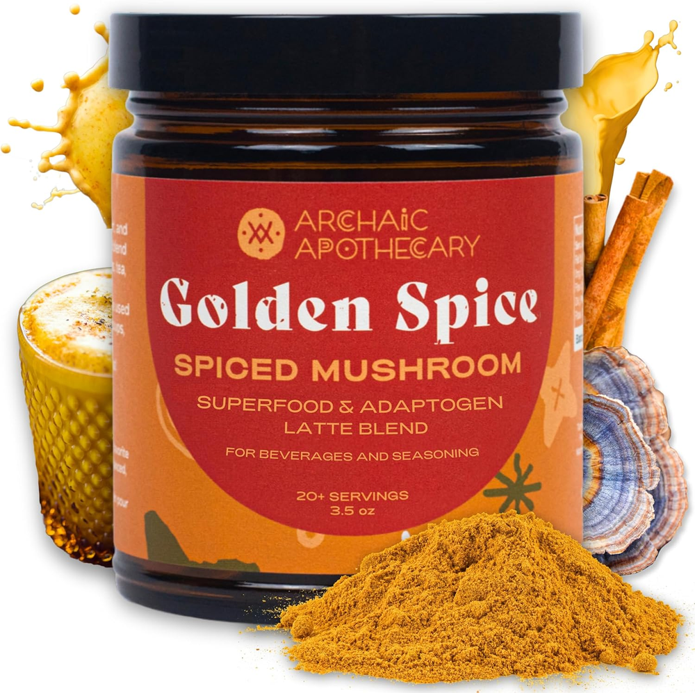 Golden Spice Heirloom Turmeric Latte Blend with Mushrooms