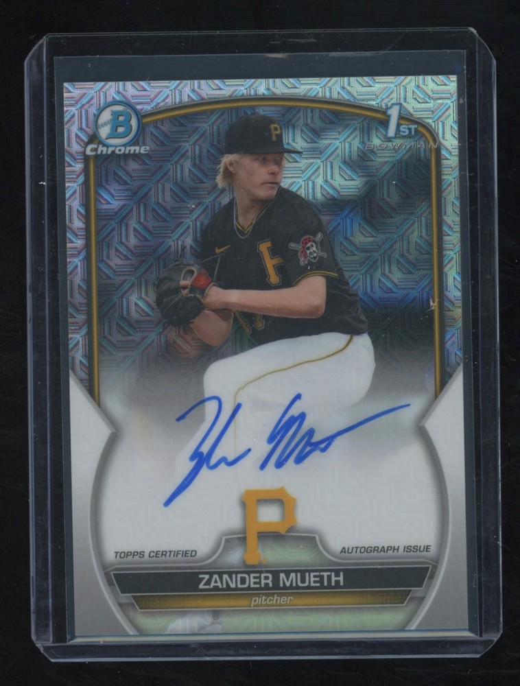 2023 Bowman Draft #CDA-ZM Zander Mueth Chrome Prospect Auto HTA Choice 078/150