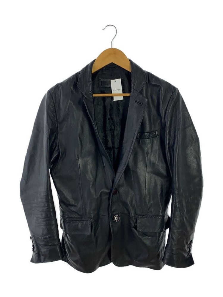 Liugoo Sheepskin Leather Blouson Jacket in Black Size L 2246