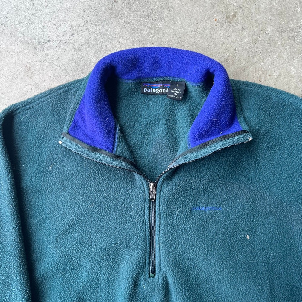 Vintage 90s Patagonia Synchilla Fleece Pullover Mens Small Green Outdoor USA