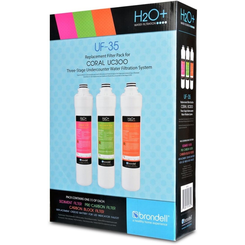 Brondell H2O+ Coral UC300 Three-Stage Undercounter Water Filtration System