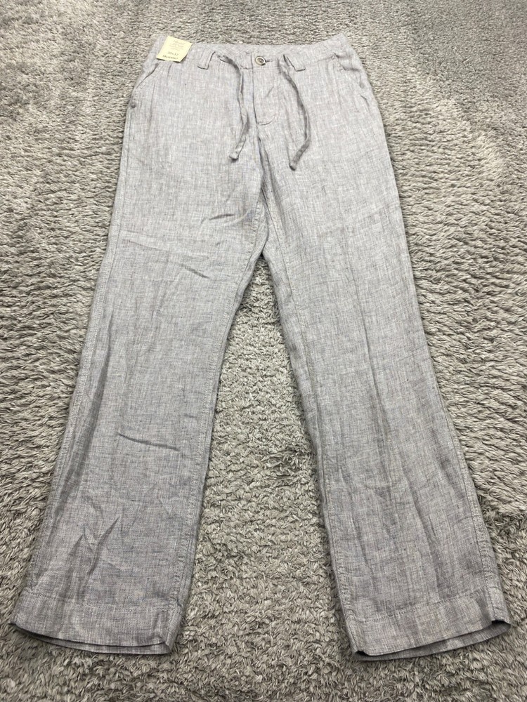 Baird McNutt Murano Pants Men 30x32 Gray Linen Alex Slim Straight Trousers NWT
