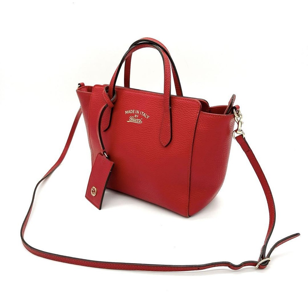 Gucci Swing Mini 2Way Leather Bag in Red