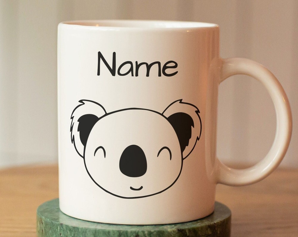 Custom Name Koala Mug - Personalized Kids Cup Gift