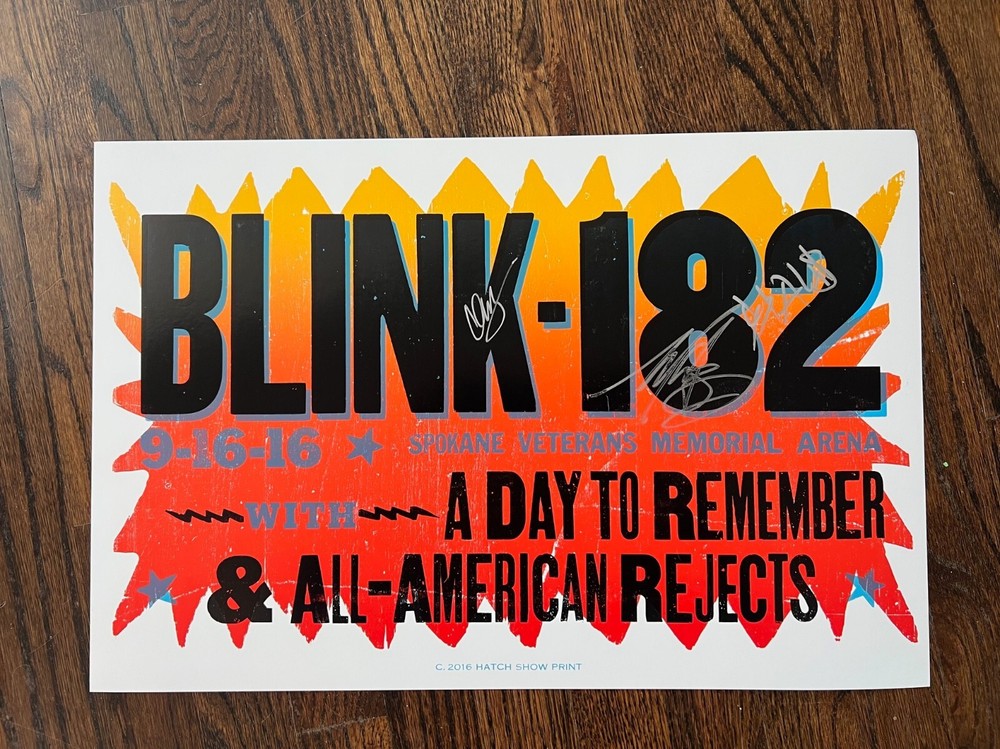 Blink-182 Concert Poster - Autographed