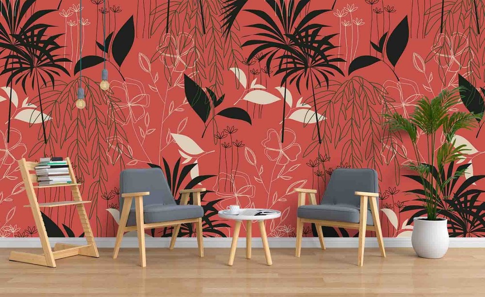 3D Plants Leaves Pattern Wall Murals Wallpaper Murals Wall Sticker 9