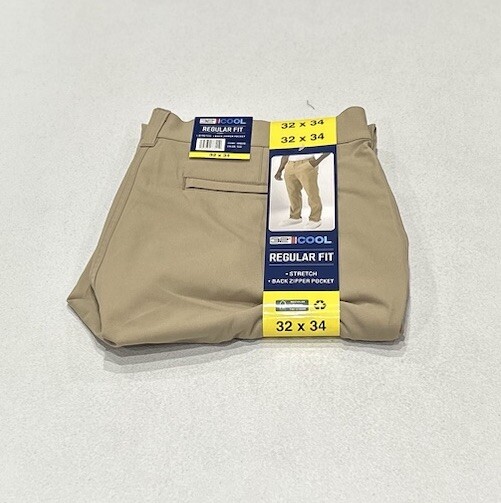 32 Degrees Men's Regular Fit Stretch Soft Touch Pocket Tech Pants, Tan, 32X34