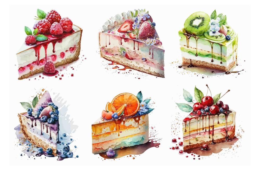 3D Fruit Cake Food Illustration Wall Murals Wallpaper Murals Wall Sticker