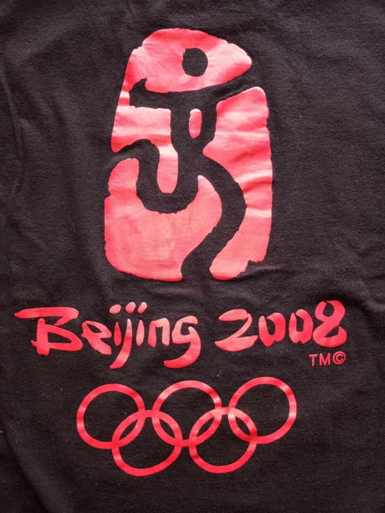 2008 Beijing Olympics Vintage T-Shirt Size Large 23 Pit 28 Length