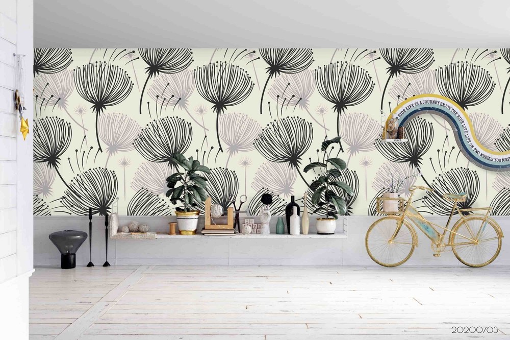 3D Dandelion Seed Pattern Wall Murals Wallpaper Murals Wall Sticker 2