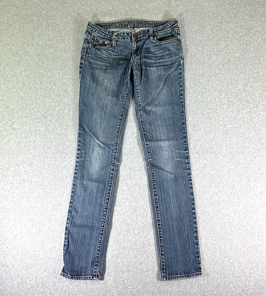 Bullhead Womens Blue Jeans Size 7 (30x32) Low Rise Super Skinny Stretch Denim