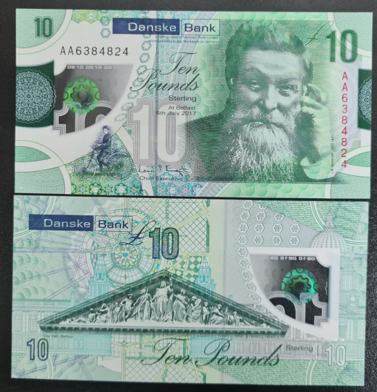 2017 Northern Ireland 10 Pounds polymer UNC AA