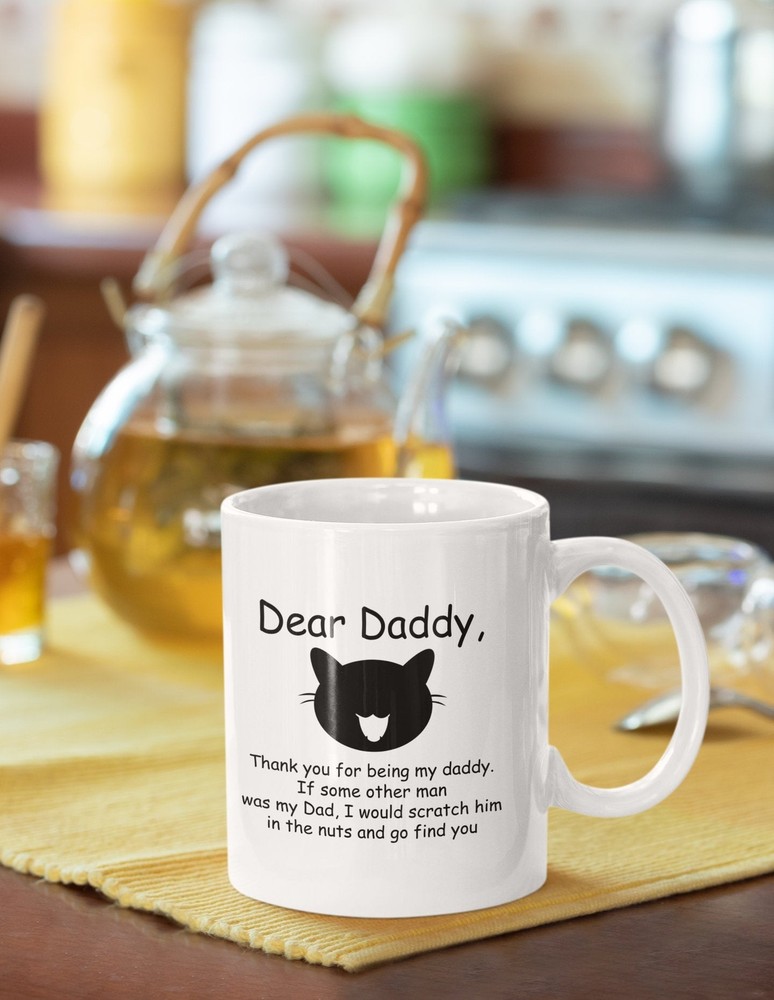 Cat Dad Funny Coffee Mug Scratch Him And Go Find You Cat Mug Fathers Day Gift