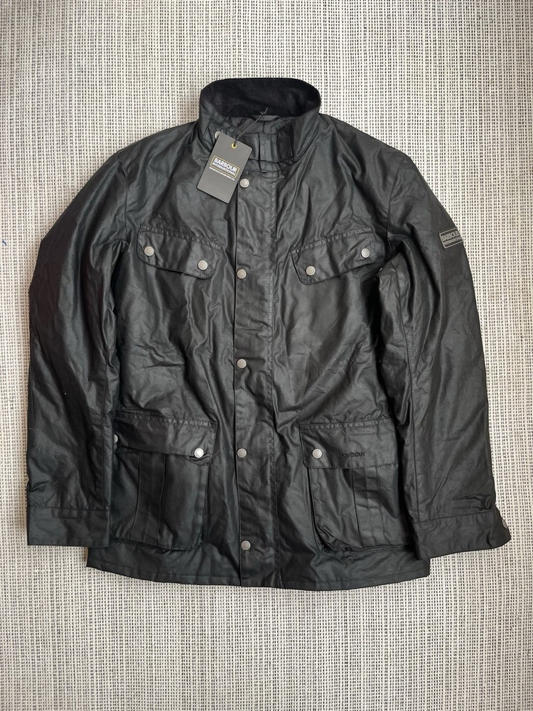 Barbour Tourer Duke Wax Jacket UK Mens Large Black RRP £269