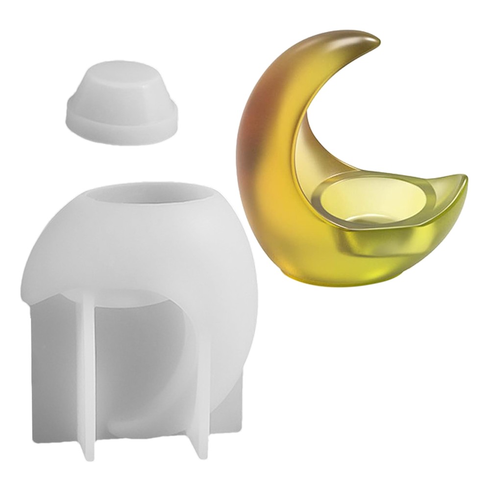 Moon Candle Holder Mold Epoxy Resin Casting Mould Home Decor Tealight durable