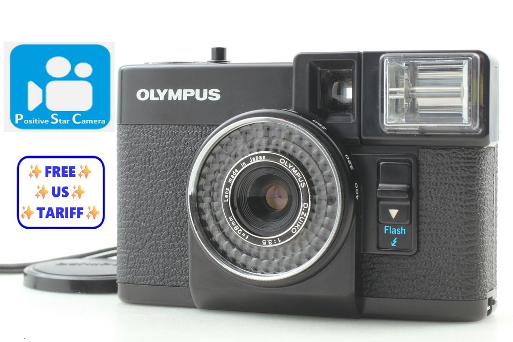 Red Flag OK🎦👀✨MINT✨ Olympus Pen EF Black Half Frame Film Camera From JAPAN