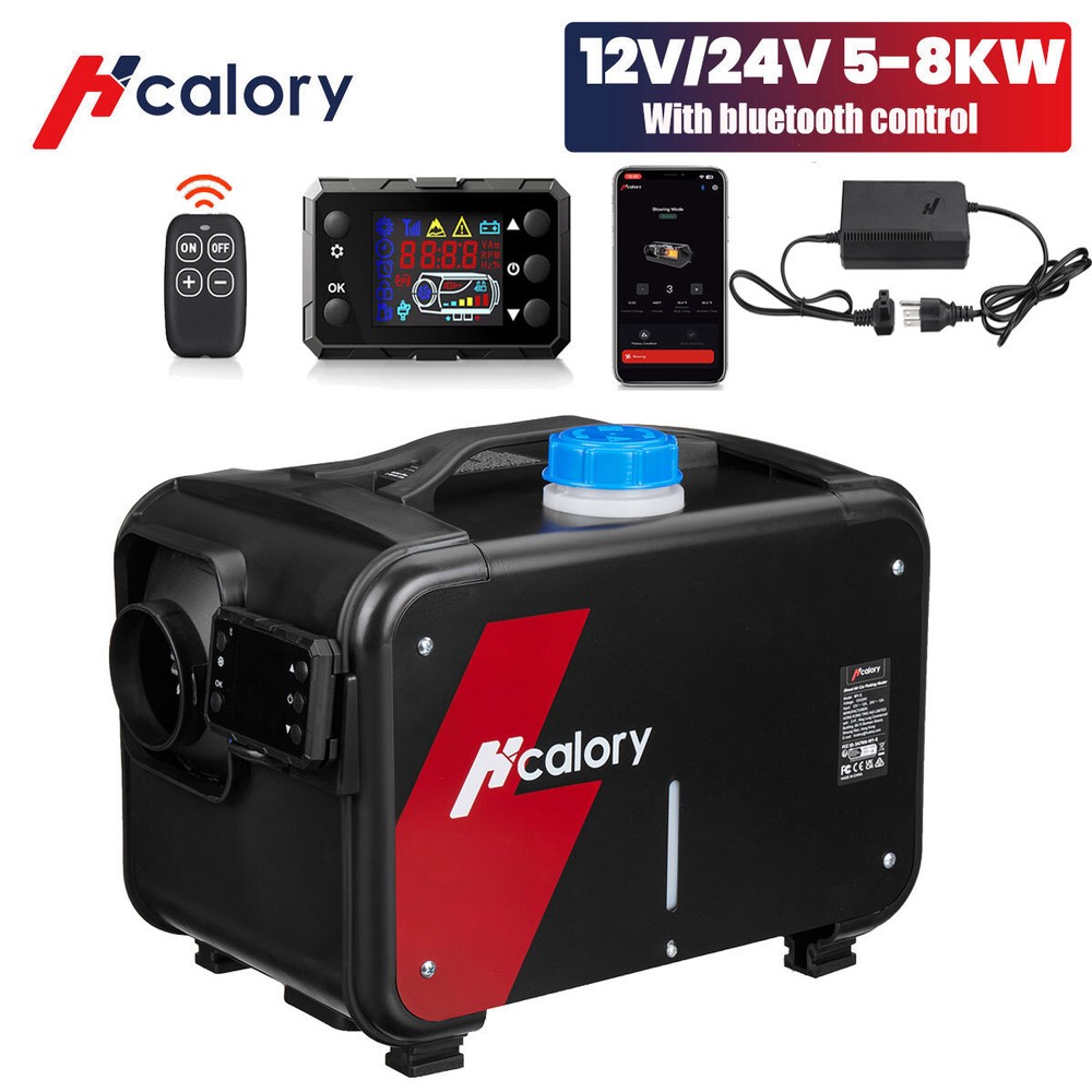 HCALORY 8KW Diesel Air Heater 110V AC & 12V 24V bluetooth Car Truck RV Home
