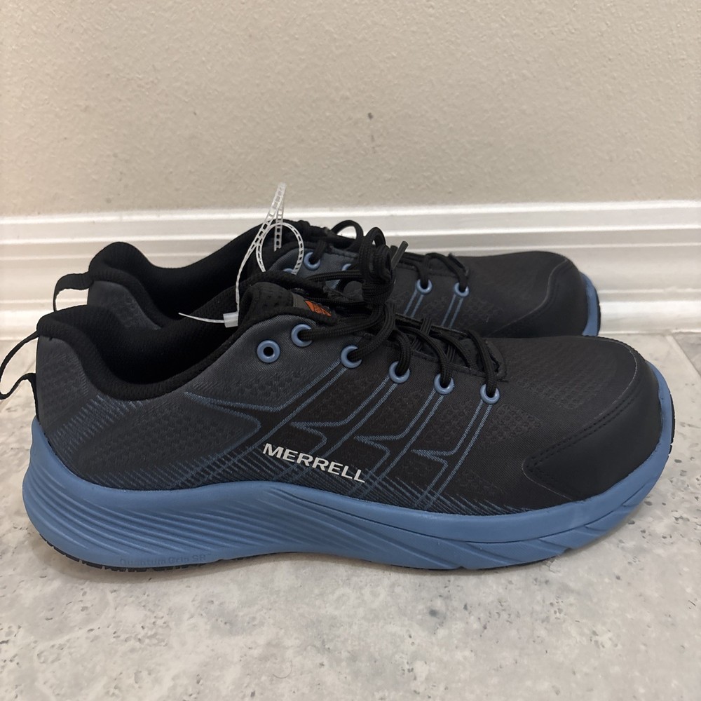 Merrell Men Size 9.5M Moab Flight Carbon Fiber Work Shoe Shoes Blue Comfort