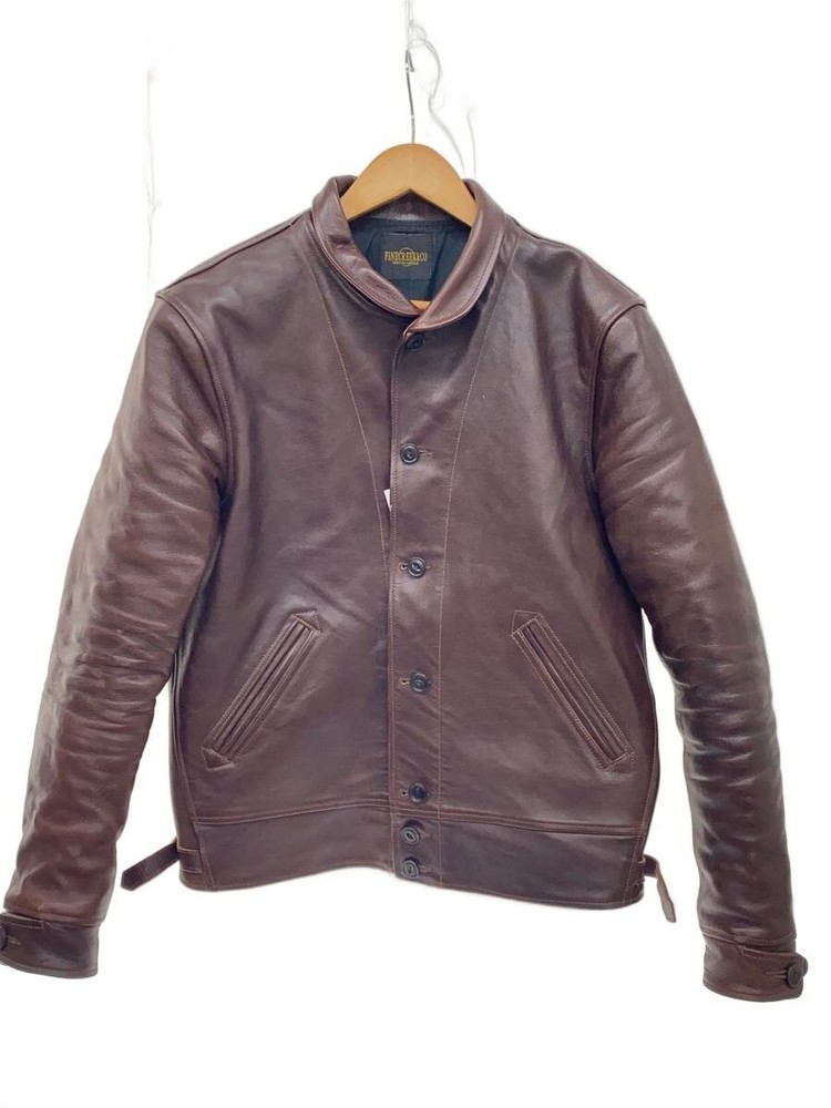 Fine Creek Leathers Ale Jacket/Leather Jacket Blouson/42/Horse Leather/Brw/Plain