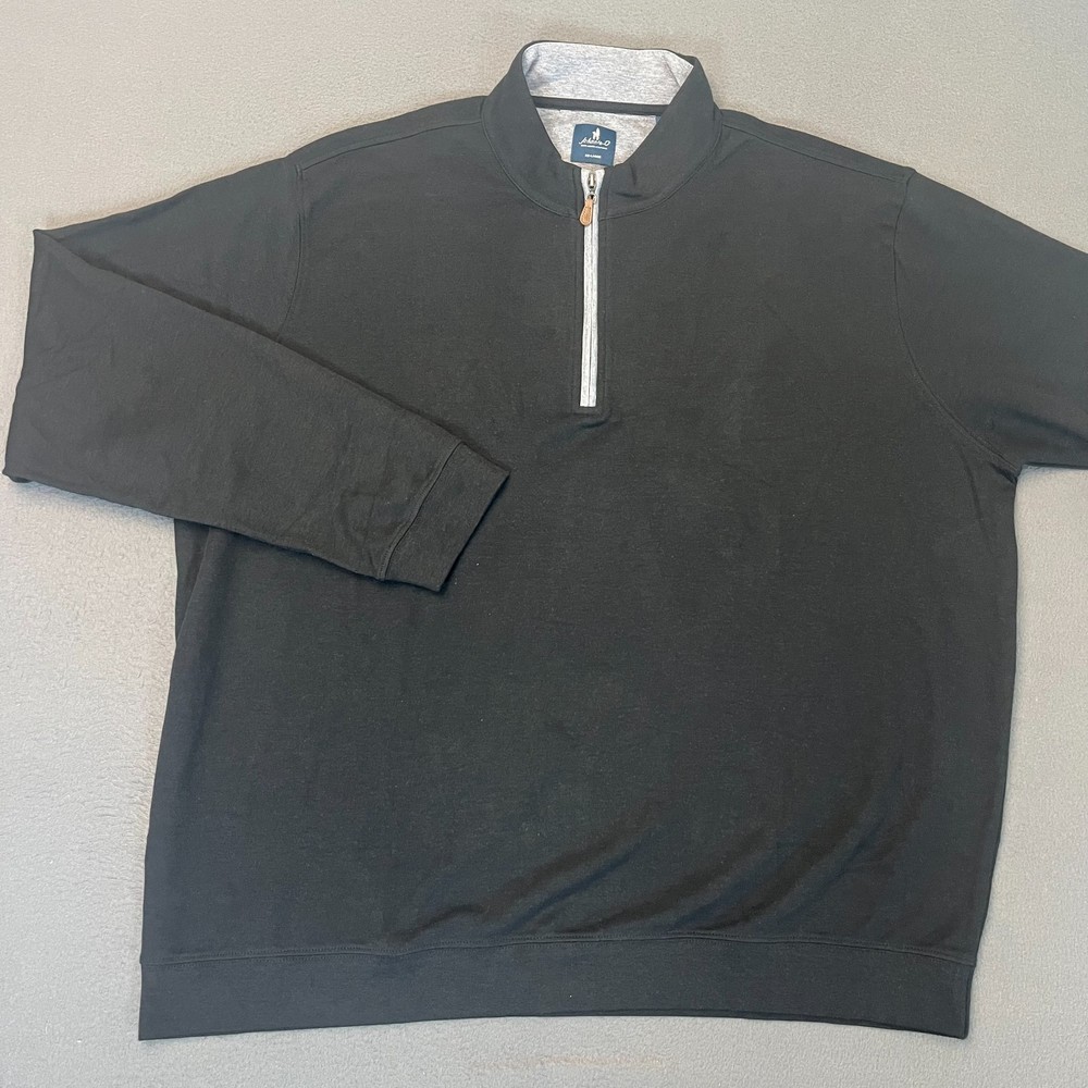 Johnnie-O Mens Size 2XL Sully Quarter Zip Pullover Wrinkle Resistant Black Modal
