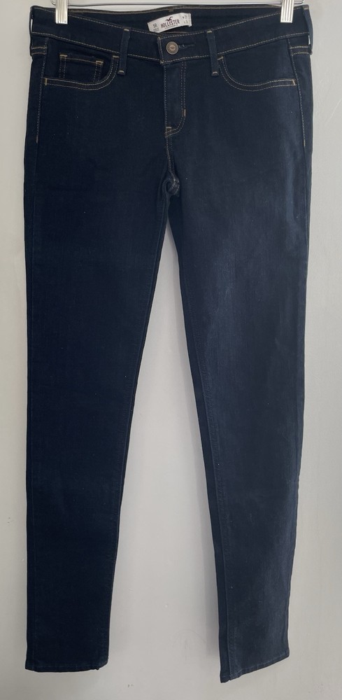 Hollister Women's Authentic Denim Skinny Zip Fly Jeans Blue Dark Wash 5R W27 L31
