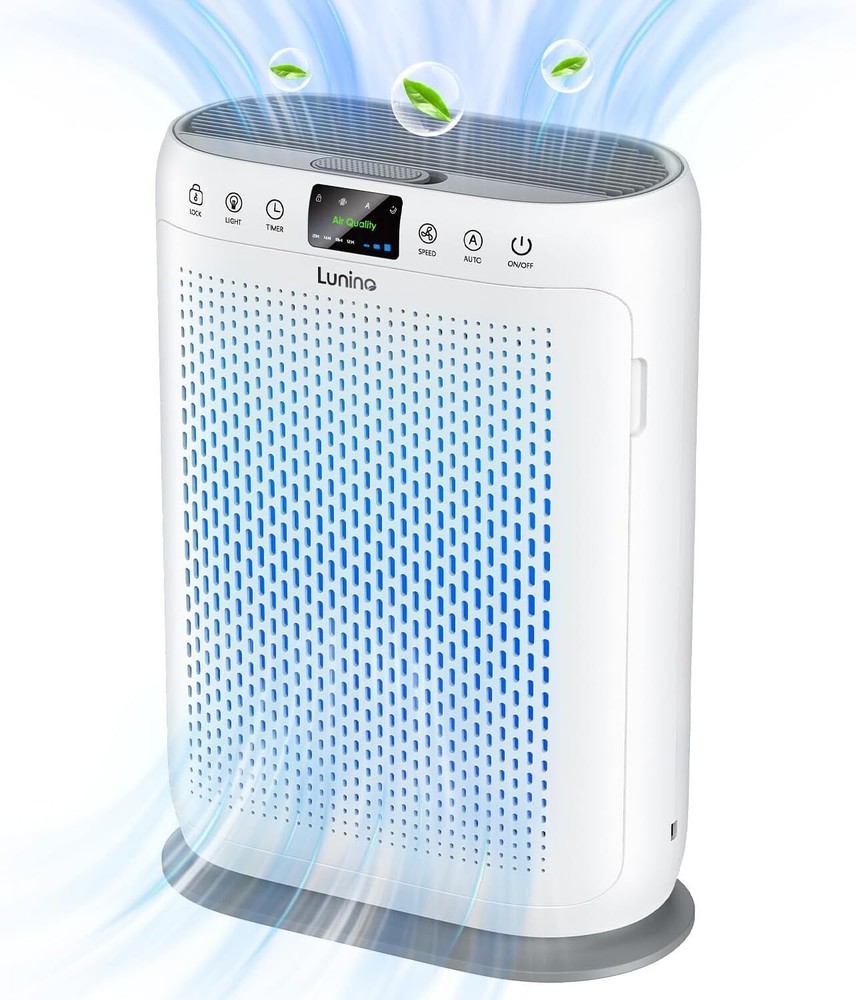 Powerful LUNINO H13 HEPA Air Purifier for Large Rooms up to 1740sq.ft in White  