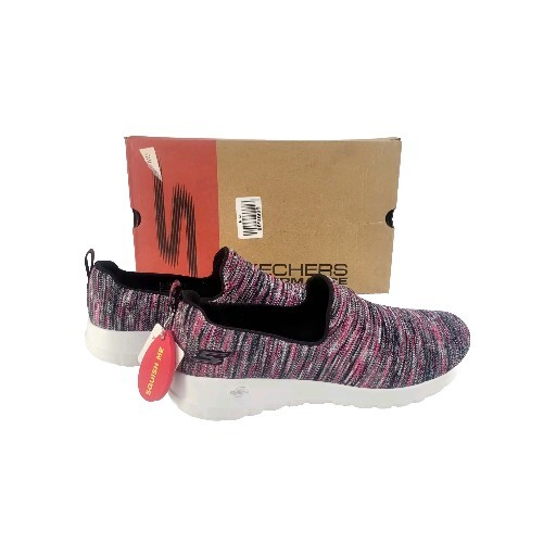 Skechers Go Walk Joy Terrific Black Pink Womens Slip On Comfort Shoes SZ 10