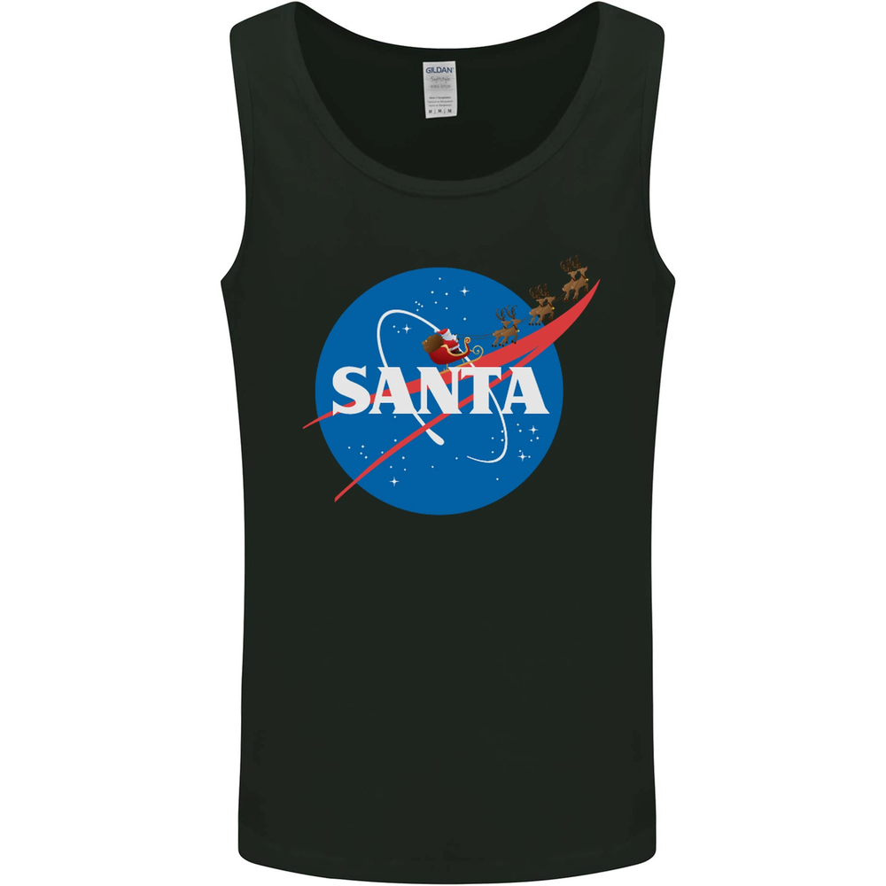 Santa Claus Space Astronaut Funny Christmas Mens Vest Tank Top