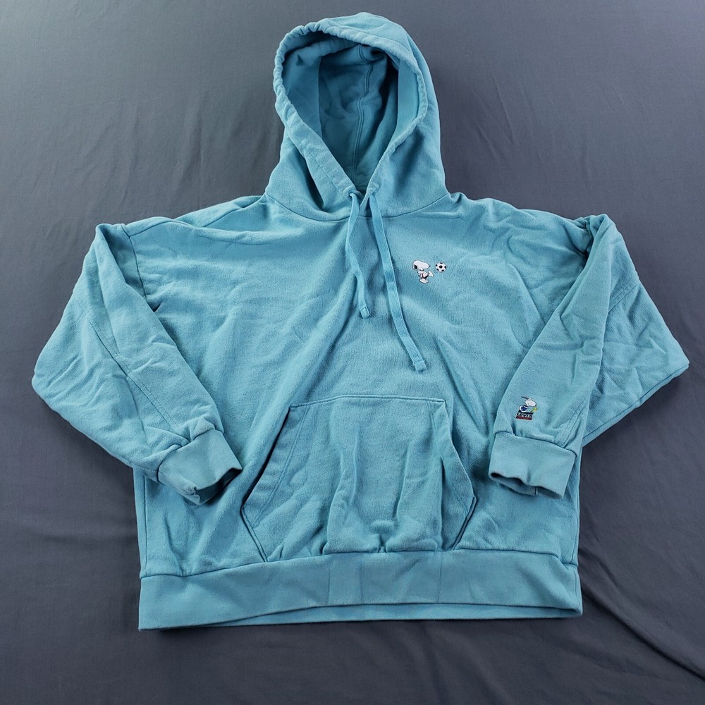 Levis X Peanuts Sweater Mens Medium Green Hoodie Pullover Snoopy Soccer