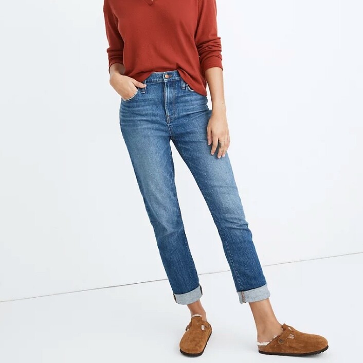Madewell High-Rise Slim Boyjean Moorland Wash size 24 AN334