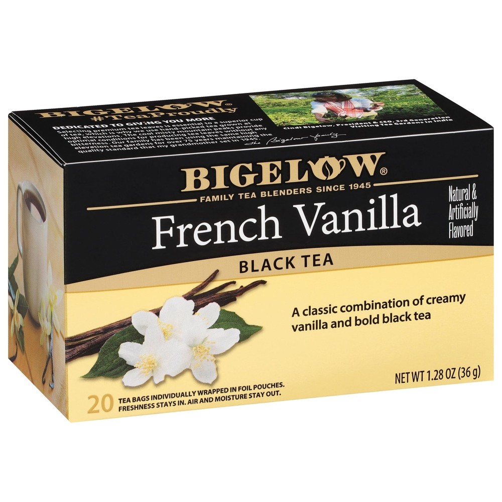 French Vanilla Black Tea, Caffeinated Tea with French Vanilla, 20 Count Box (...